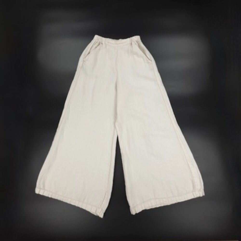 CP SHADES Linen Wendy Wide Leg Palazzo Pant Lagenlook Beachy Boho Resort Minimal